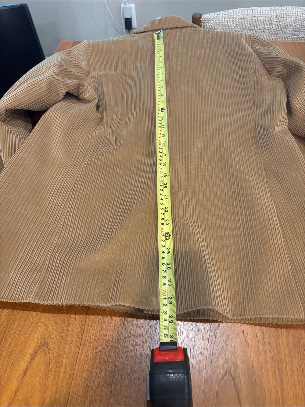 Women's Sézane Double-Breasted Corduroy Blazer Jacket in Camel - Picture 8 of 9